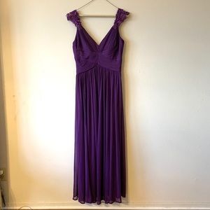 Purple Maxi Evening Dress-Alex Evenings